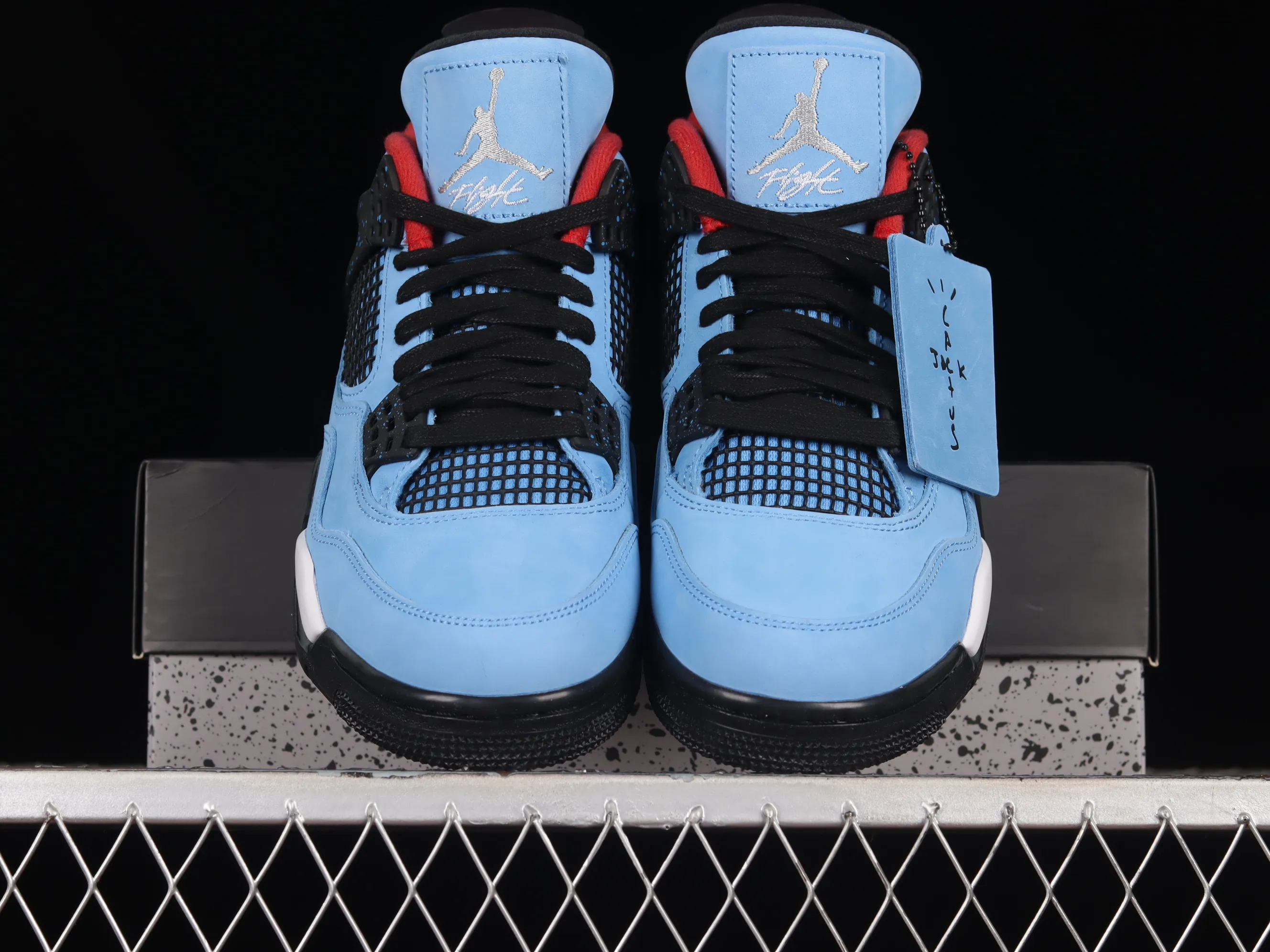 All categories Air Jordan Jordan series basketball shoes Air Jordan 4 LJR version Travis Scott Cactus Jack x Air Jordan 4 Retro Joe 4 AJ4 joint model Suede blue 308497-406